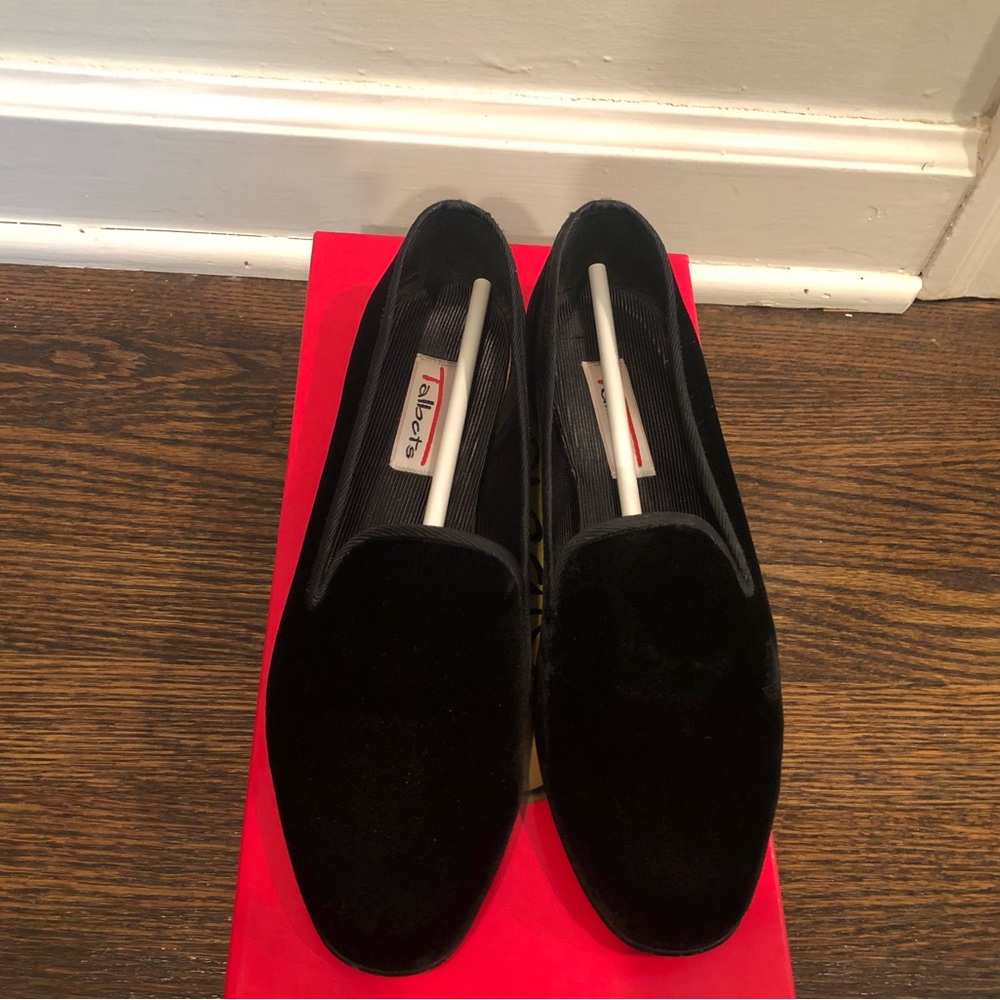 Talbots: Black Velvet Slip On Loafers. Size 6.5 B. Vintage. - Picture 2 of 7